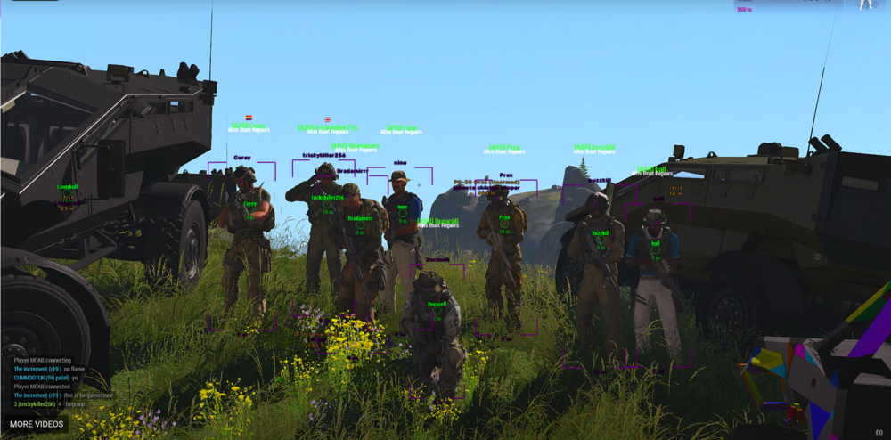 A screenshot of a game with a player using an aimbot