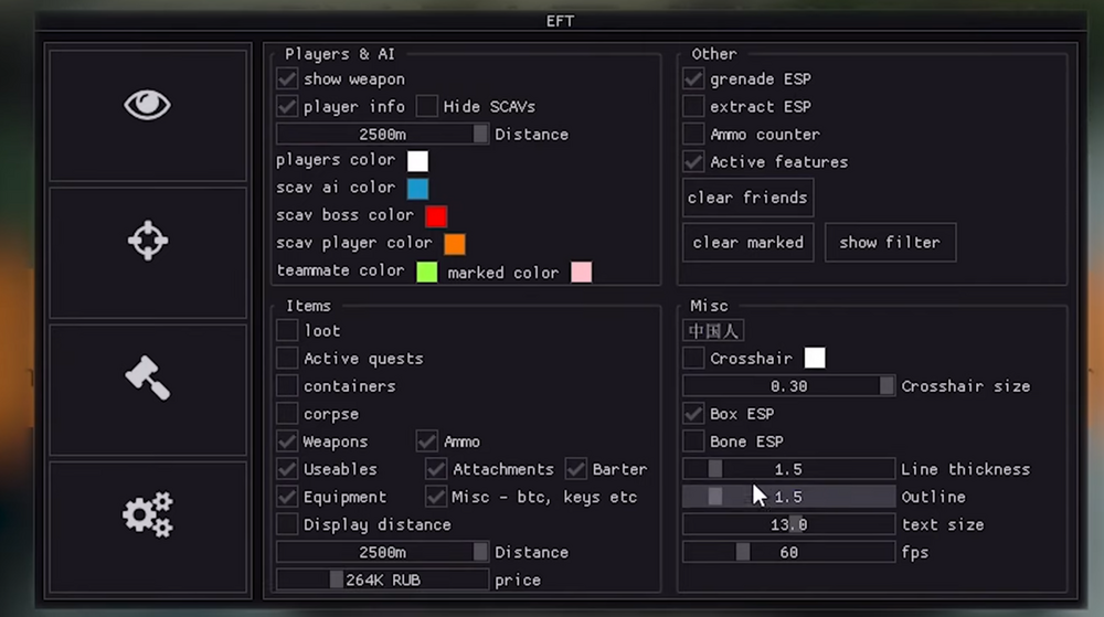 EFT Cheat Features