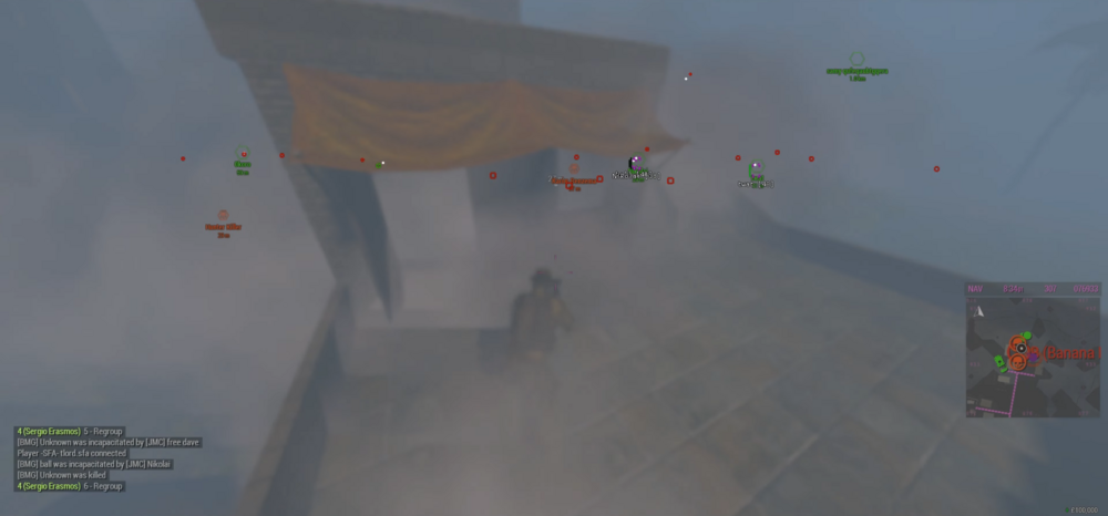 A screenshot of a game with a player using private cheats