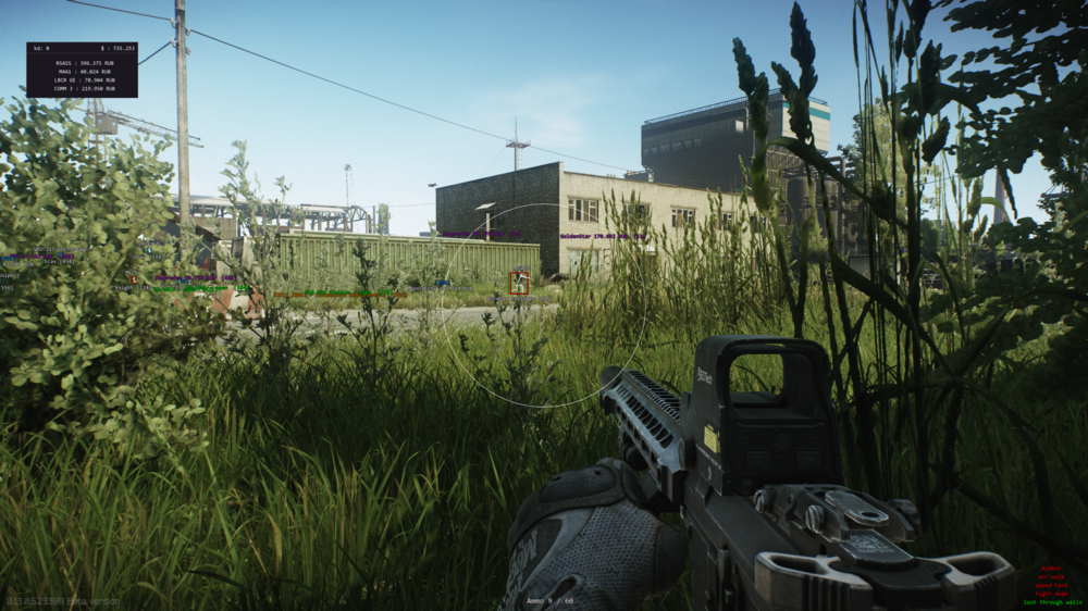 Image of a person playing Escape from Tarkov with ZSOFTWARE's Tarkov cheats